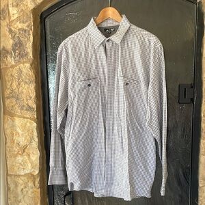 Murano Casual Black and White Button Down Shirt